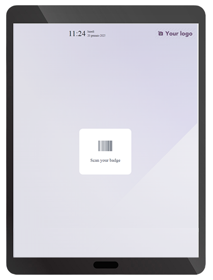 tablet in modalità kiosk per la rilevazione delle presenze con badge in Odoo